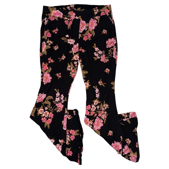 torrid Pants - Torrid black rose floral print flare pants women’s size 3 (22/24)